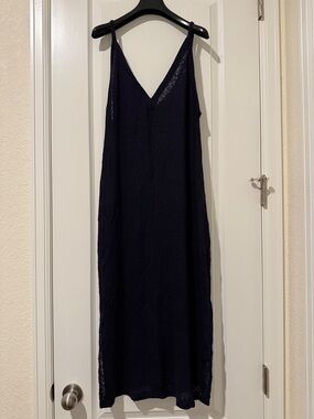 Zara Black Textured Knit Slip Dress